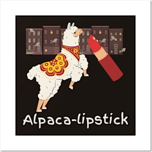 Alpaca Lipstick (with text) Posters and Art